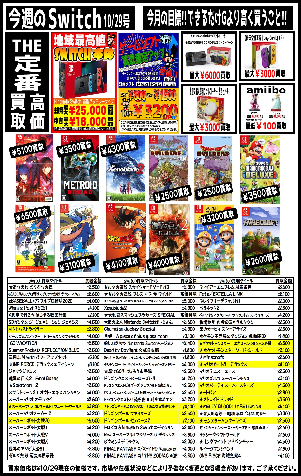 10/29☆〈Newゲームソフト〉チラシ更新しました！☆ | お宝中古市場 鶴岡店