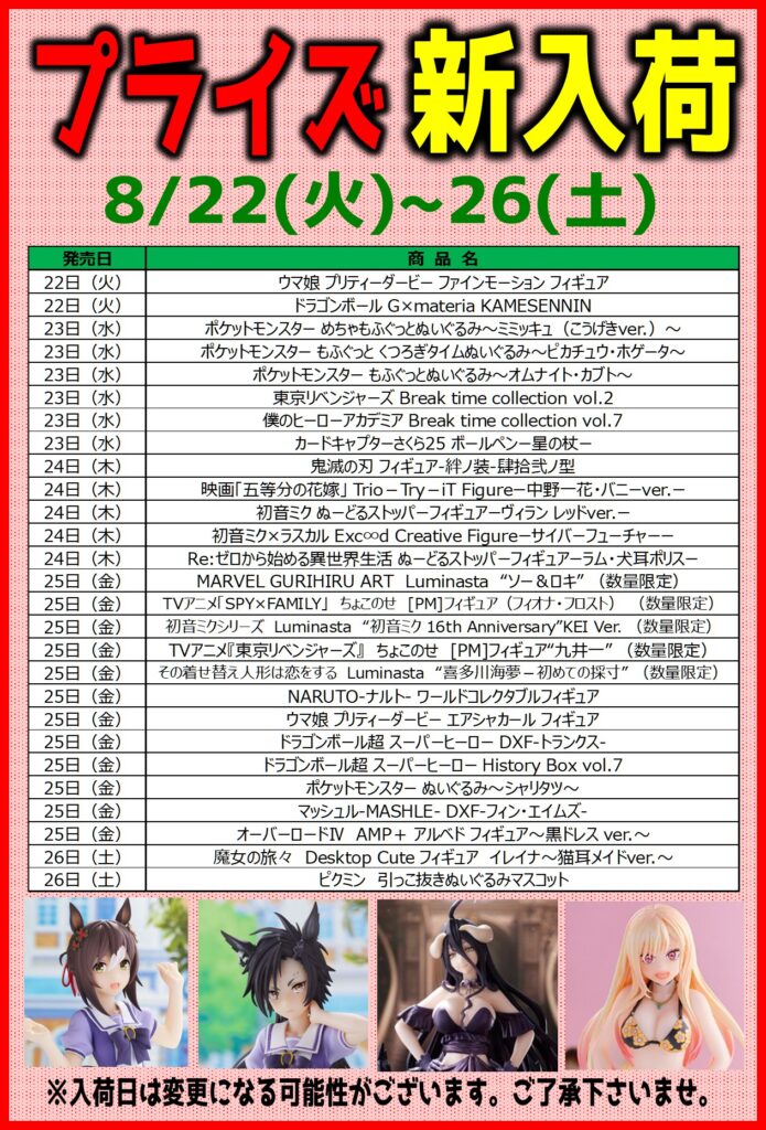 プライズ景品　約50点ほどまとめ売り Ufoキャッチャー景品情報 プライズ8月新入荷情報 ☆ | お宝中古
